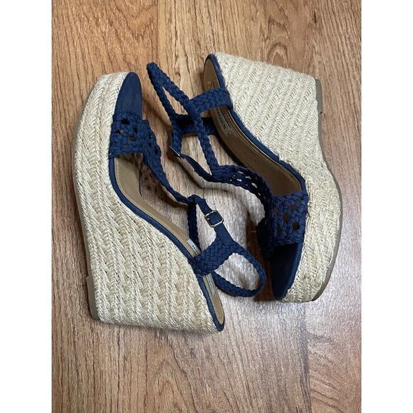 Steve Madden blue mango crochet wedge heel espadrilles - Picture 5 of 9
